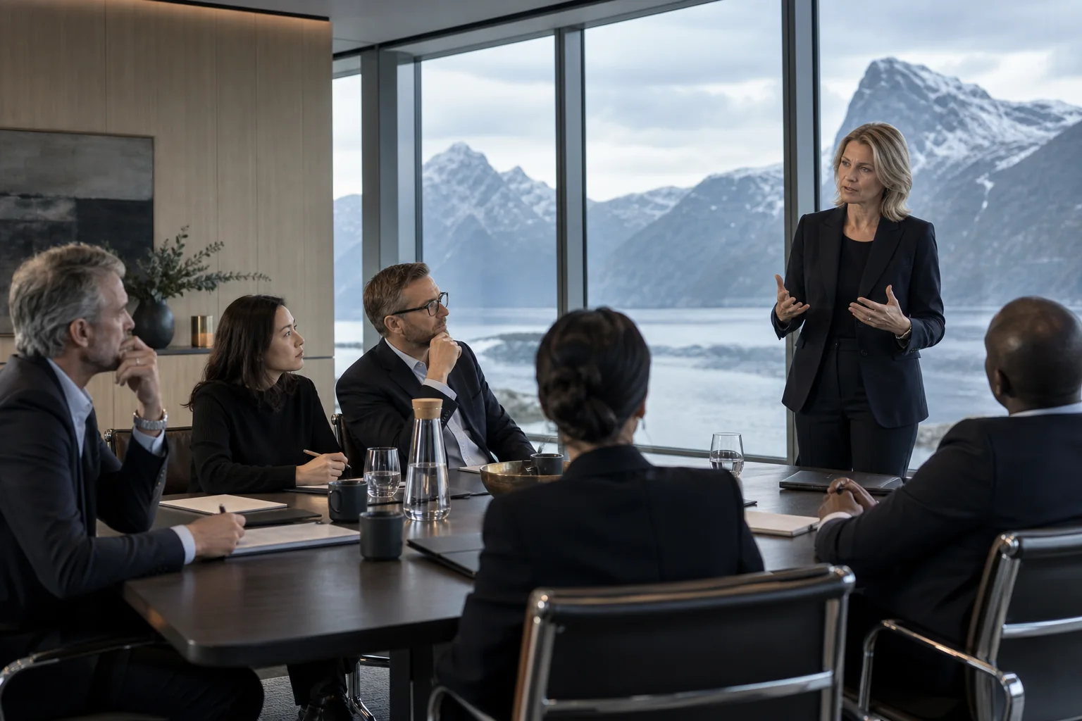 An international leadership team working through a strategic decision